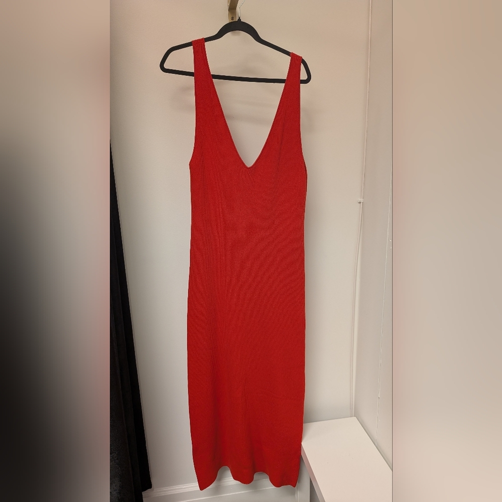 Free People Vibrant Red Backless Dress